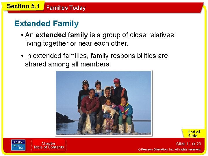 Section 5. 1 Families Today Extended Family • An extended family is a group