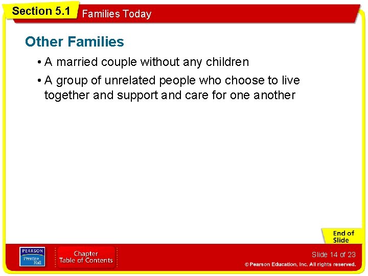 Section 5. 1 Families Today Other Families • A married couple without any children