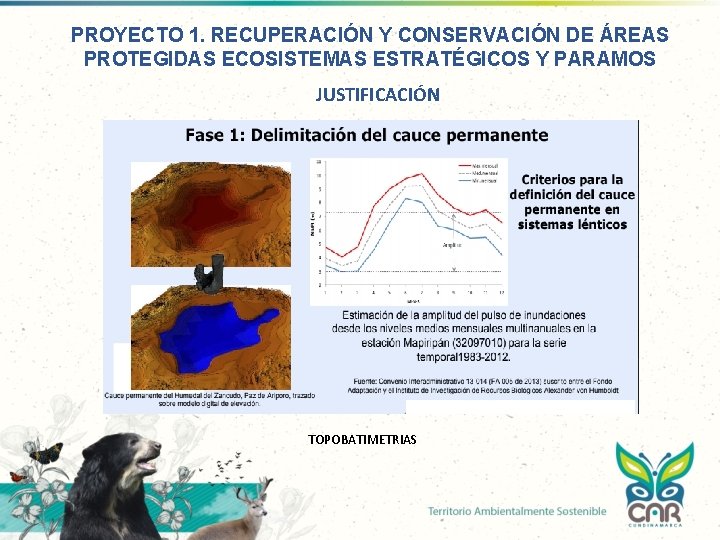 PROYECTO 1. RECUPERACIÓN Y CONSERVACIÓN DE ÁREAS PROTEGIDAS ECOSISTEMAS ESTRATÉGICOS Y PARAMOS JUSTIFICACIÓN TOPOBATIMETRIAS