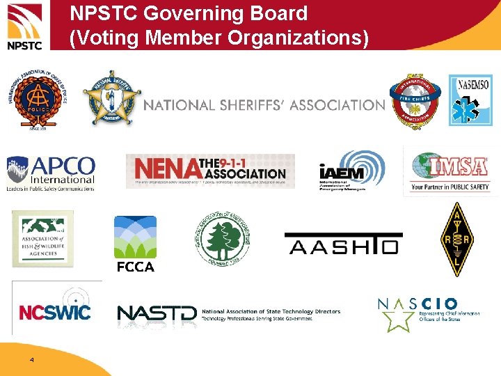 NPSTC Governing Board (Voting Member Organizations) 4 