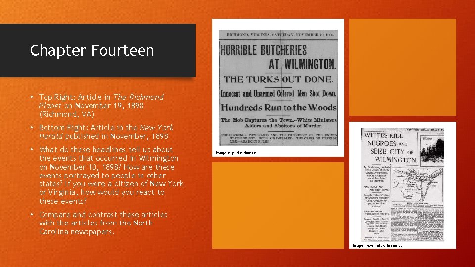 Chapter Fourteen • Top Right: Article in The Richmond Planet on November 19, 1898