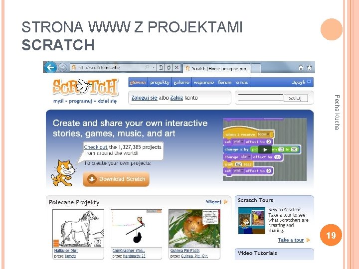 STRONA WWW Z PROJEKTAMI SCRATCH Pecha Kucha 19 