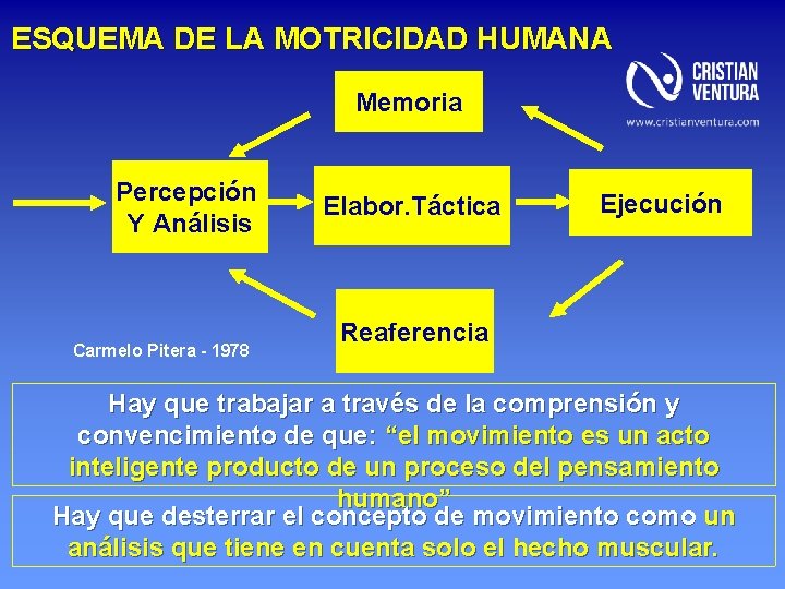 ESQUEMA DE LA MOTRICIDAD HUMANA Memoria Percepción Y Análisis Carmelo Pitera - 1978 Elabor.