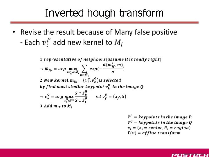 Inverted hough transform • Inverted hough transform •