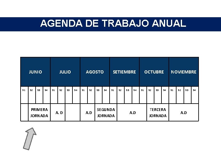 AGENDA DE TRABAJO ANUAL JUNIO S 1 S 2 S 3 JULIO S 4