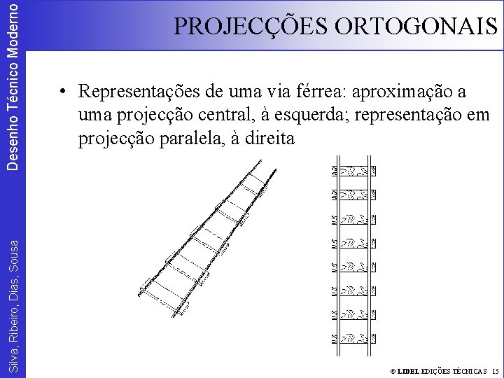 Desenho Técnico Moderno Silva, Ribeiro, Dias, Sousa PROJECÇÕES ORTOGONAIS • Representações de uma via
