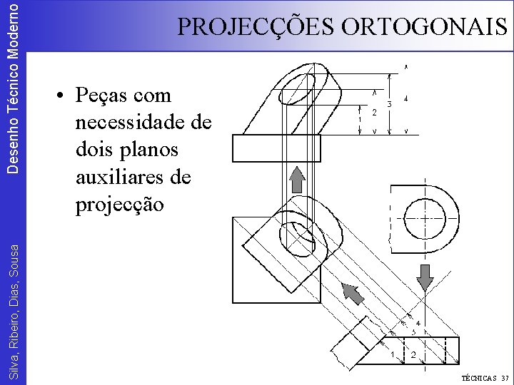 Desenho Técnico Moderno Silva, Ribeiro, Dias, Sousa PROJECÇÕES ORTOGONAIS • Peças com necessidade de