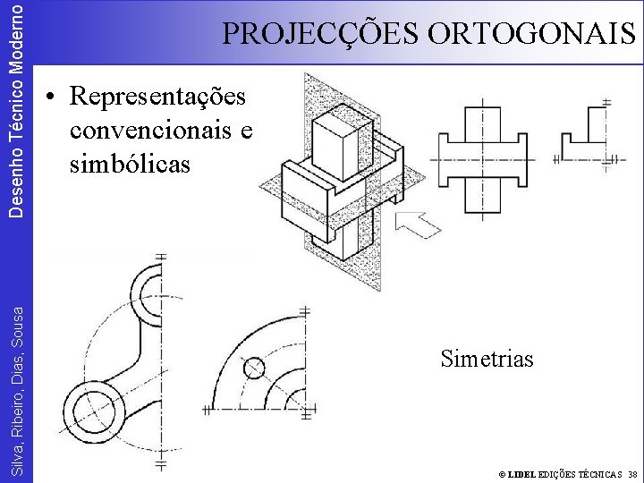 Desenho Técnico Moderno Silva, Ribeiro, Dias, Sousa PROJECÇÕES ORTOGONAIS • Representações convencionais e simbólicas