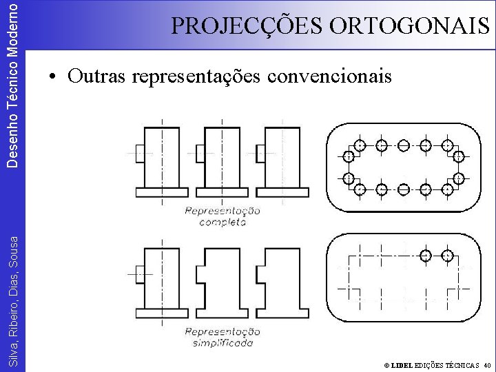 Desenho Técnico Moderno Silva, Ribeiro, Dias, Sousa PROJECÇÕES ORTOGONAIS • Outras representações convencionais ©