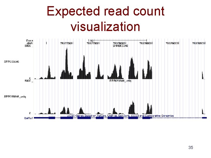 Expected read count visualization 35 