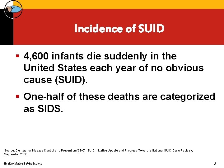 Incidence of SUID § 4, 600 infants die suddenly in the United States each
