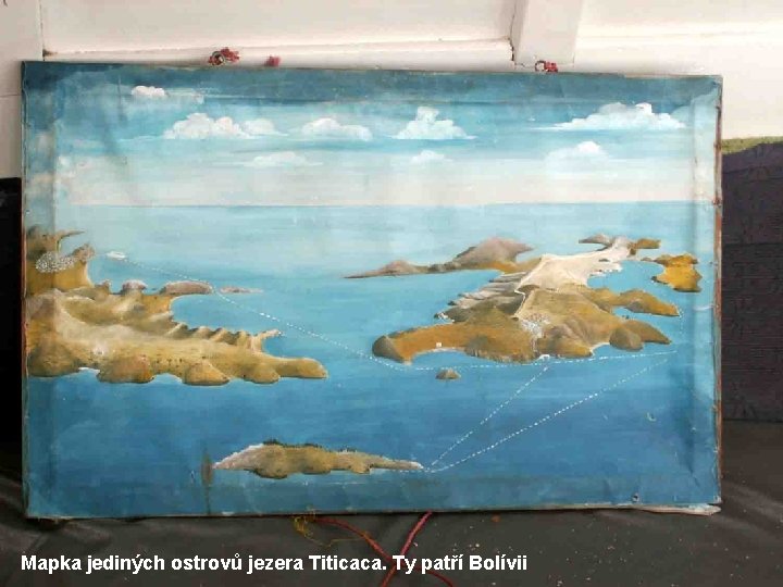 Mapka jediných ostrovů jezera Titicaca. Ty patří Bolívii 