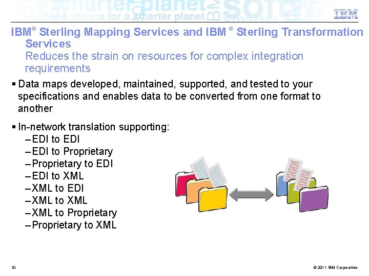 IBM® Sterling Mapping Services and IBM ® Sterling Transformation Services Reduces the strain on