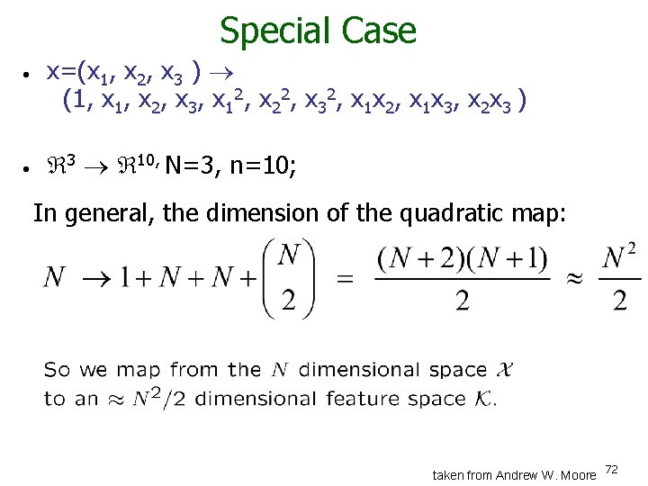 Special Case • • x=(x 1, x 2, x 3 ) (1, x 2,