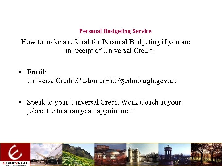 Personal Budgeting Service How to make a referral for Personal Budgeting if you are