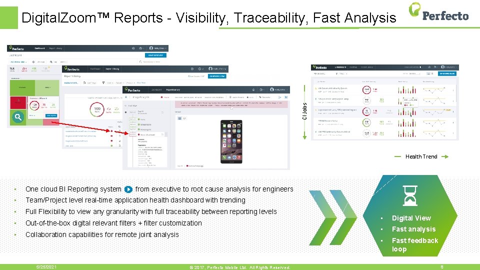 CI Jobs Digital. Zoom™ Reports - Visibility, Traceability, Fast Analysis Health Trend • One