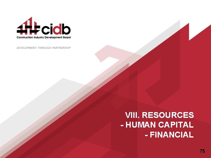 VIII. RESOURCES - HUMAN CAPITAL - FINANCIAL 75 