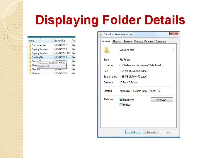 Displaying Folder Details Displaying Folder Details