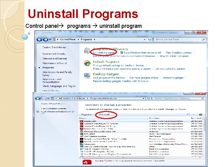 Uninstall Programs Control panel programs uninstall program Uninstall Programs Control panel programs uninstall program