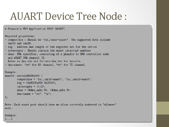 AUART Device Tree Node : 