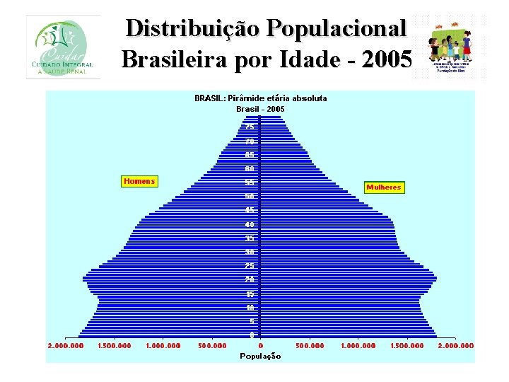 Distribuição Populacional Brasileira por Idade - 2005 