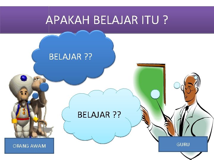 APAKAH BELAJAR ITU ? BELAJAR ? ? ORANG AWAM GURU 