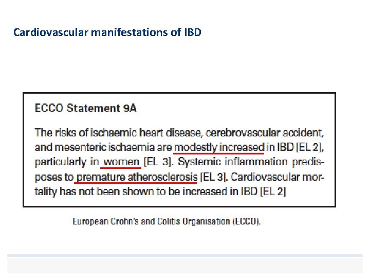 Cardiovascular manifestations of IBD 