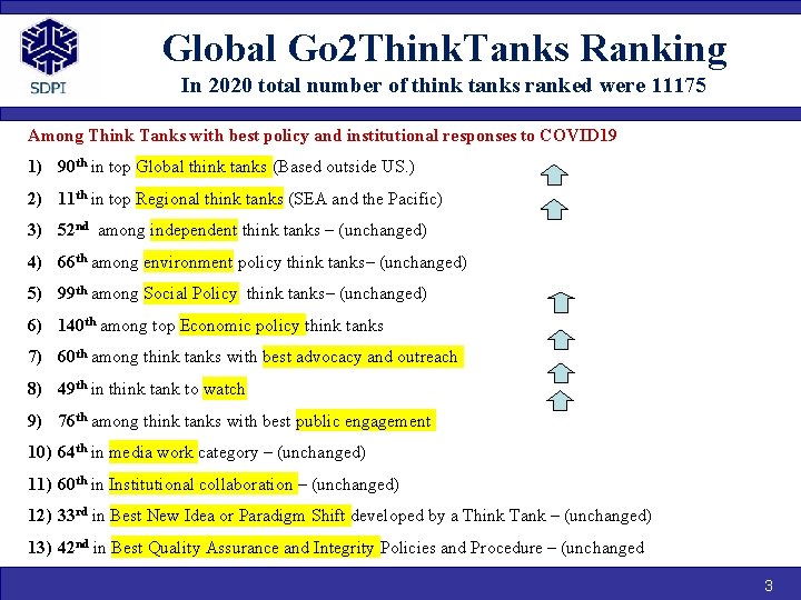 Global Go 2 Think. Tanks Ranking In 2020 total number of think tanks ranked