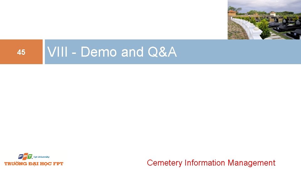 45 VIII - Demo and Q&A Cemetery Information Management 