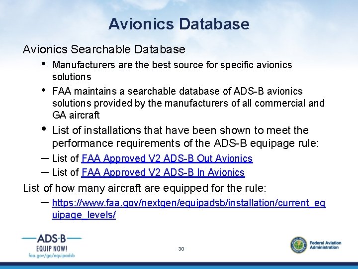 Avionics Database Avionics Searchable Database • • • Manufacturers are the best source for