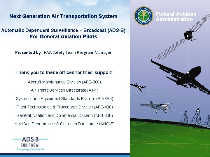 Next Generation Air Transportation System Federal Aviation Administration Automatic Dependent Surveillance – Broadcast (ADS-B)