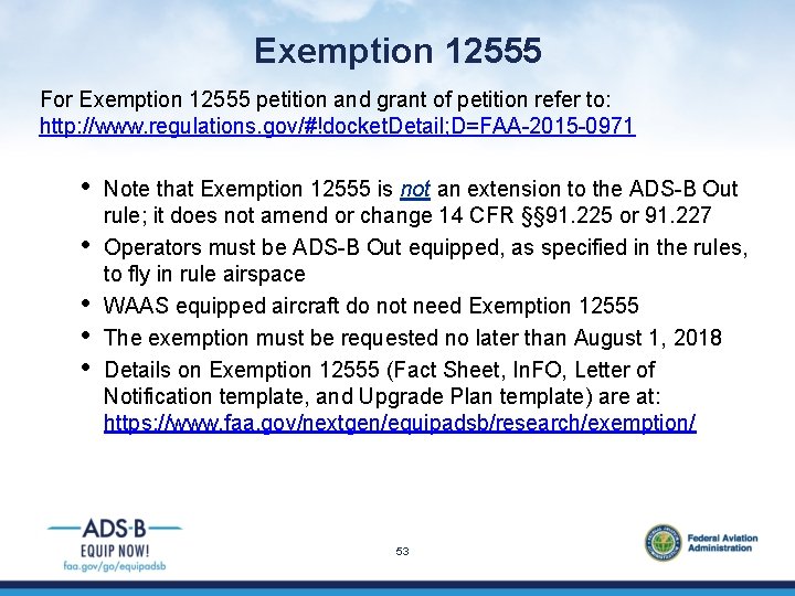 Exemption 12555 For Exemption 12555 petition and grant of petition refer to: http: //www.