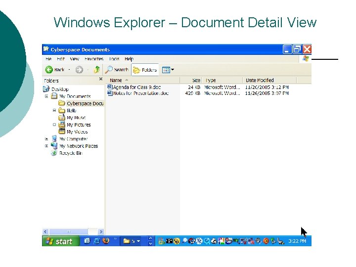 Windows Explorer – Document Detail View 