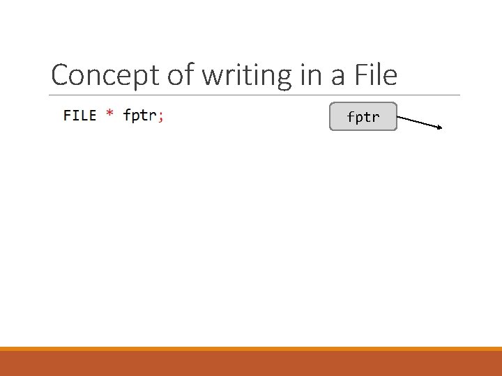 Concept of writing in a File fptr 