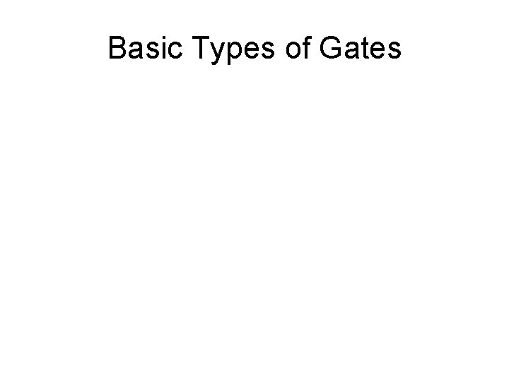 Basic Types of Gates 