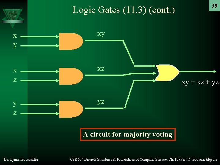Logic Gates (11. 3) (cont. ) x y xy x z xz y z Logic Gates (11. 3) (cont. ) x y xy x z xz y z