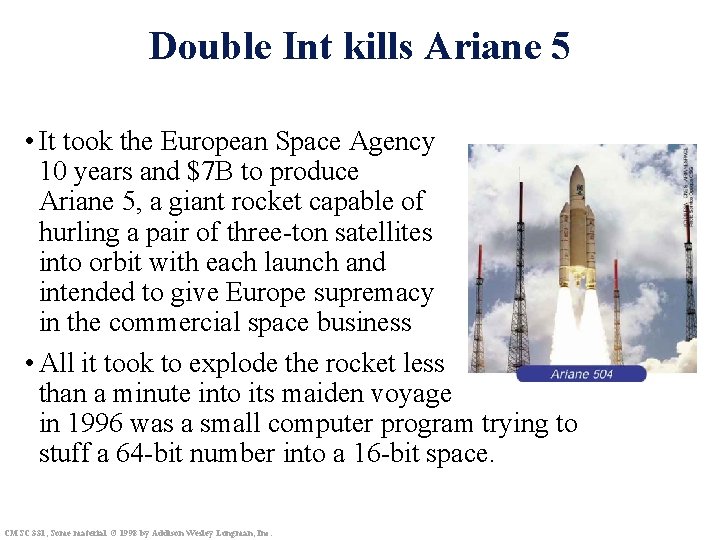 Double Int kills Ariane 5 • It took the European Space Agency 10 years
