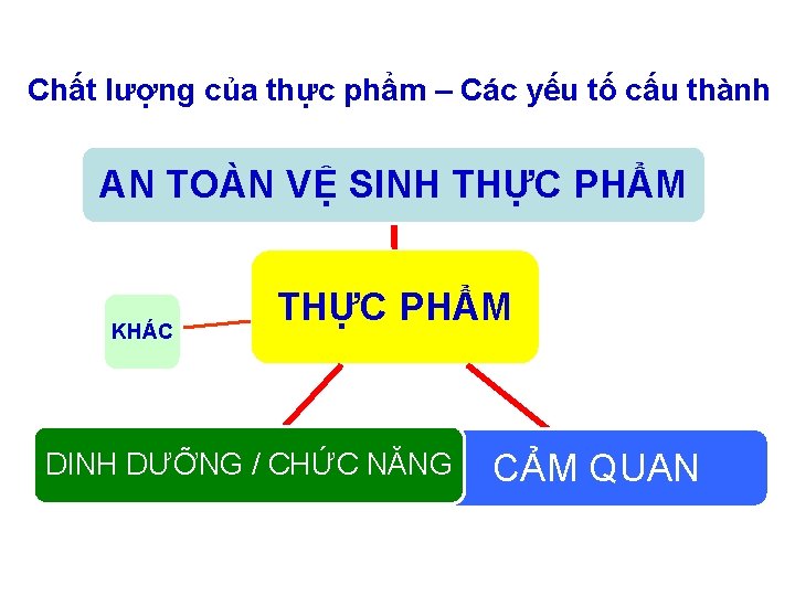 Chất lượng của thực phẩm – Các yếu tố cấu thành AN TOÀN VỆ