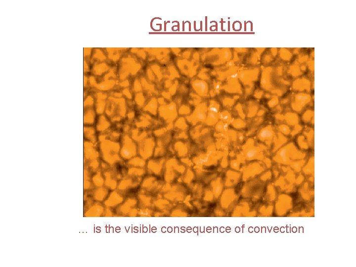 Granulation … is the visible consequence of convection 