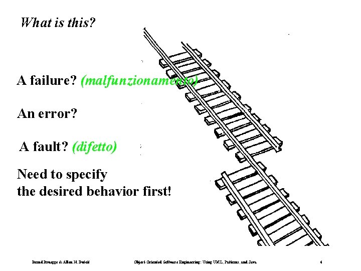 What is this? A failure? (malfunzionamento) An error? A fault? (difetto) Need to specify