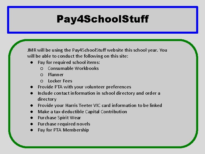 Pay 4 School. Stuff JMR will be using the Pay 4 School. Stuff website Pay 4 School. Stuff JMR will be using the Pay 4 School. Stuff website
