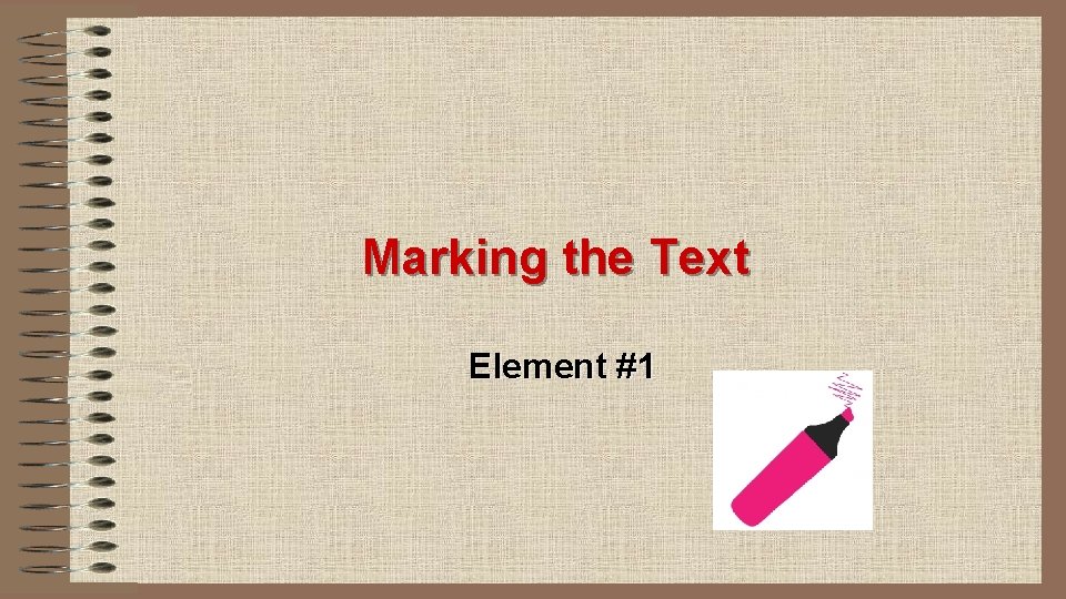 Marking the Text Element #1 