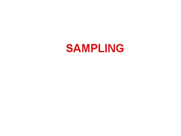 SAMPLING 