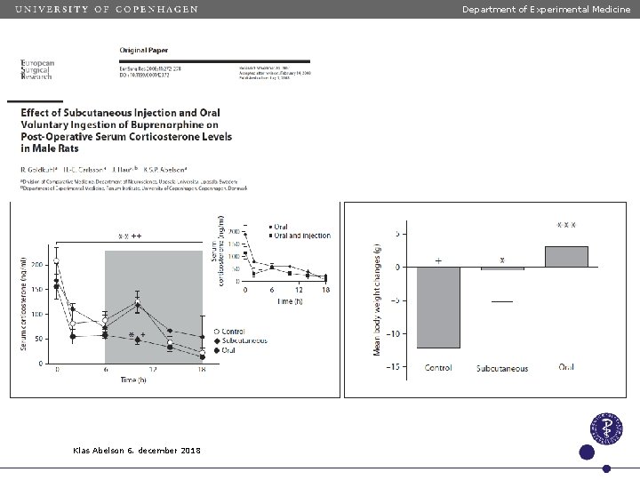 Department of Experimental Medicine Klas Abelson 6. december 2018 