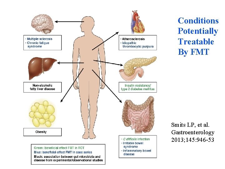 Conditions Potentially Treatable By FMT Smits LP, et al. Gastroenterology 2013; 145: 946 -53