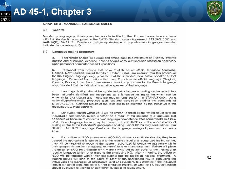 AD 45 -1, Chapter 3 NATO UNCLASSIFIED 34 