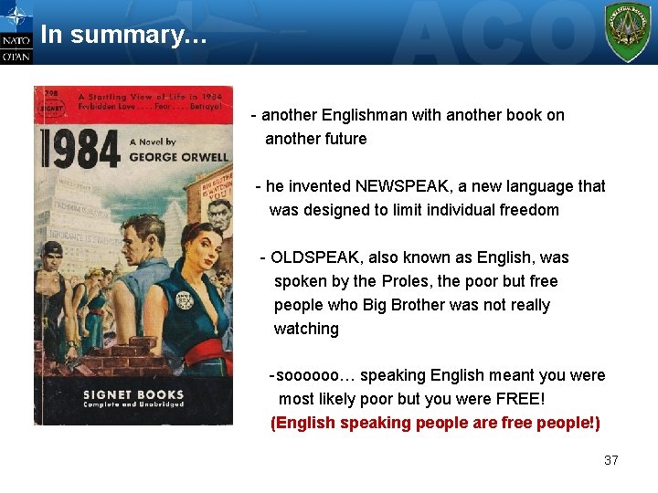In summary… • • - another Englishman with another book on another future •