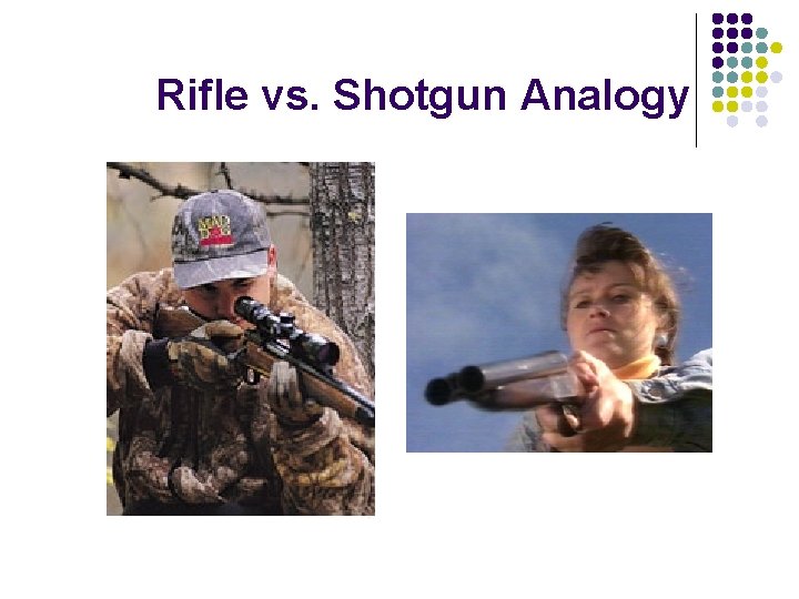 Rifle vs. Shotgun Analogy 