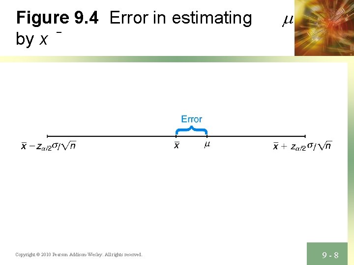 Figure 9. 4 Error in estimating _ by x Copyright © 2010 Pearson Addison-Wesley.