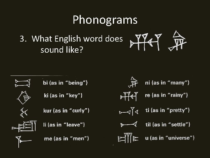 Phonograms 3. What English word does sound like? 